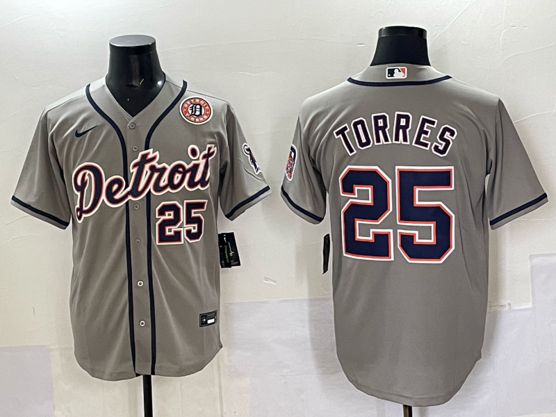 Men 2025 Detroit Tigers #25 Torres grey Game Nike MLB Jersey 007->boston red sox->MLB Jersey